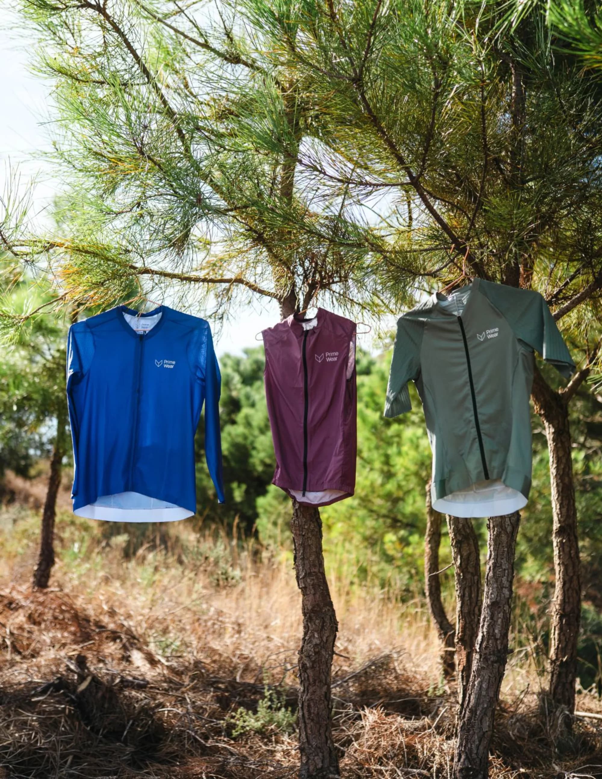 Custom jerseys in blue, bordeaux and olive